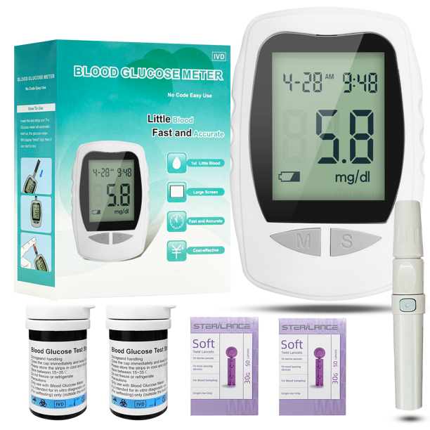 Blood Glucose Monitor Kit,Blood Sugar Test Kit with 100