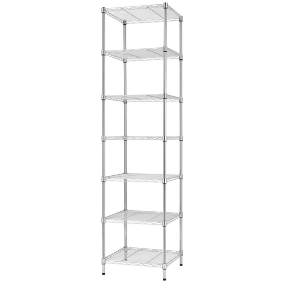 Estantería de alambre Finnhomy de 7 niveles 46x46x183 cm cromada