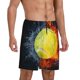 thumbnail image 2 of Fotbe Tennis Ball In Fire And Water Pantalones Cortos de Pijama para Hombre, Ropa de Dormir, Pantalones de Pijama Cortos para Hombre-Large, 2 of 6