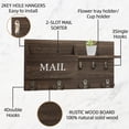 thumbnail image 6 of Key Holder for Wall, BUSATIA Mail Organizer Wall Mount with Double Key Hook and Mail Holder, Designer Key Rack Suitable for Entryway, Hallway, Bedroom, Living Room and Office, Tan, 6 of 6