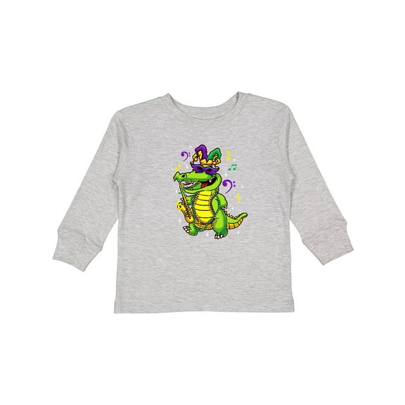 Inktastic Mardi Gras Party Alligator Boys or Girls Long Sleeve Toddler T-Shirt
