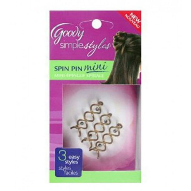Goody Simple Styles Mini Spin Hair Pin, Assorted Colors, 3count