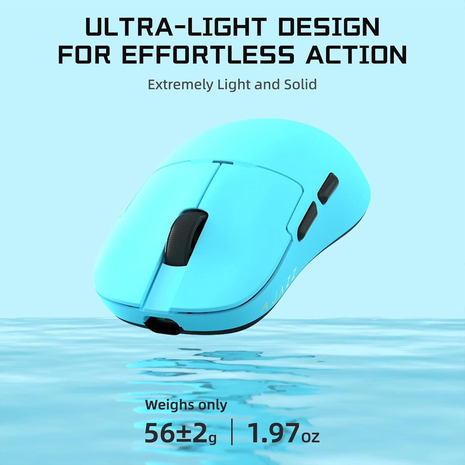 ATTACK SHARK x AJAZZ AJ159 APEX PAW3950 Triple Mode Gaming Mouse 8K with Magnetic Charging Dock with Color Display Bluetooth/2.4G Wireless/Wired-Blue