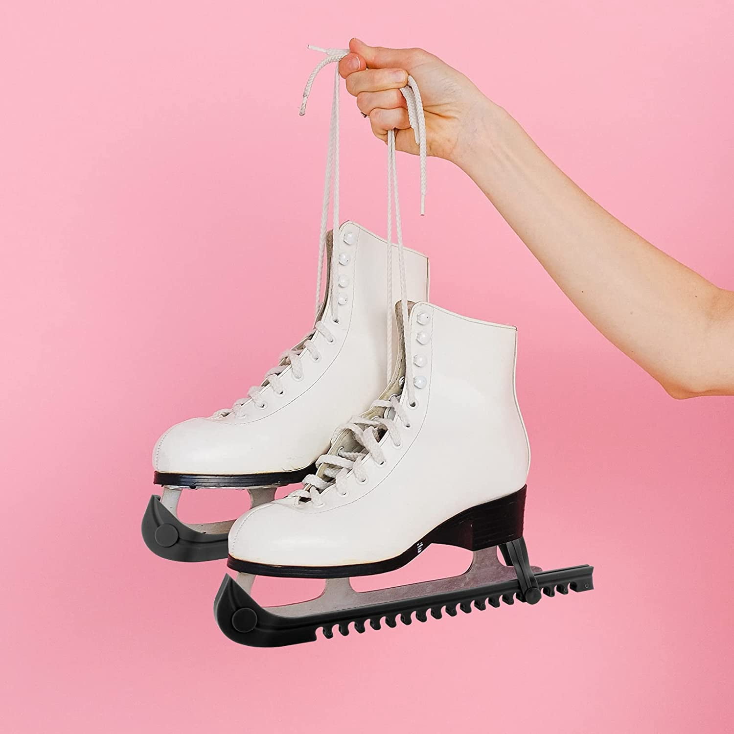4 Protections De Lames Pour Patins à Glace – Ajustables – Compatible Hockey, Patinage Artistique – En ABS Résistant