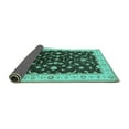 thumbnail image 2 of Ahgly Company Indoor Round Oriental Turquoise Blue Traditional Area Rugs, 6' Round, 2 of 4