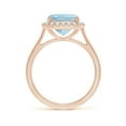thumbnail image 2 of Angara Natural 2.7 Ct. Aquamarine with Diamond Halo Ring in 14K Rose Gold for Women (Ring Size: 11), 2 of 9