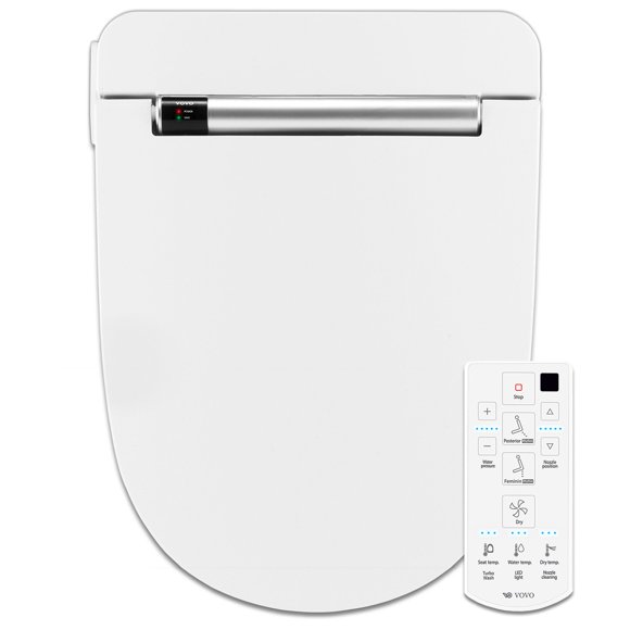 VOVO STYLEMENT Bidet Toilet Seat Heated Seat, Warm Dry and Water, LED Nightlight, Elongated