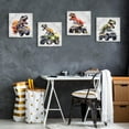 thumbnail image 5 of CDDposter Dinosaur Canvas Wall Art Cool Dinosaur Trucks Posters for Boys Room Vintage Monster Truck Pictures Wall Decor Artwork for Nursery Toddler Kids Bathroom Playroom Home Decor 20x20 4Pcs, 5 of 6