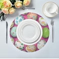 thumbnail image 3 of SKYSONIC Easter Bunny Eggs Round Placemats for Dining Table Non-Slip Heat-Resistant Polyester Table Mats 4 pack Washable Table Mats for Kitchen Dining Table Decoration, 3 of 5