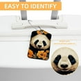 thumbnail image 3 of Panda Sunflower Square PU Leather Luggage Tags - 2 Pack with Privacy Cover and Stainless Steel Ring - Suitable for Travel, Backpack, Handbag - Suitcase Tags, Travel Tag, 3 of 7