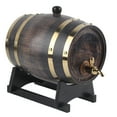 thumbnail image 1 of Seau à Vin Noir Rétro Rayé 3L Whisky Baril Chêne Rouge avec Robinet, 1 of 13