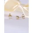 thumbnail image 2 of 14k Yellow Gold 3/8Ct TDW Princess-Cut Diamond Solitaire Stud Earrings, 2 of 6