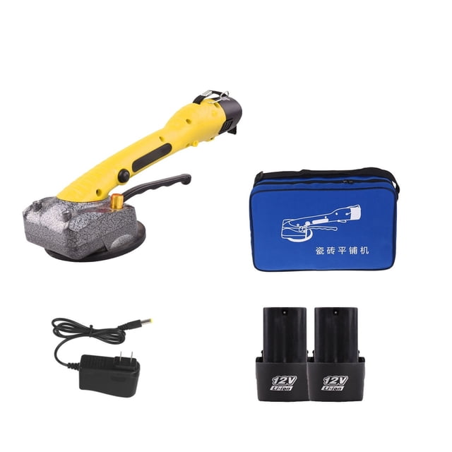 10-Gears 2000W Tile Vibrator Tiling Machine Suction Cup Adjustable Automatic Floor Vibrator Leveling Tool 2 Battery ,Easy to Use