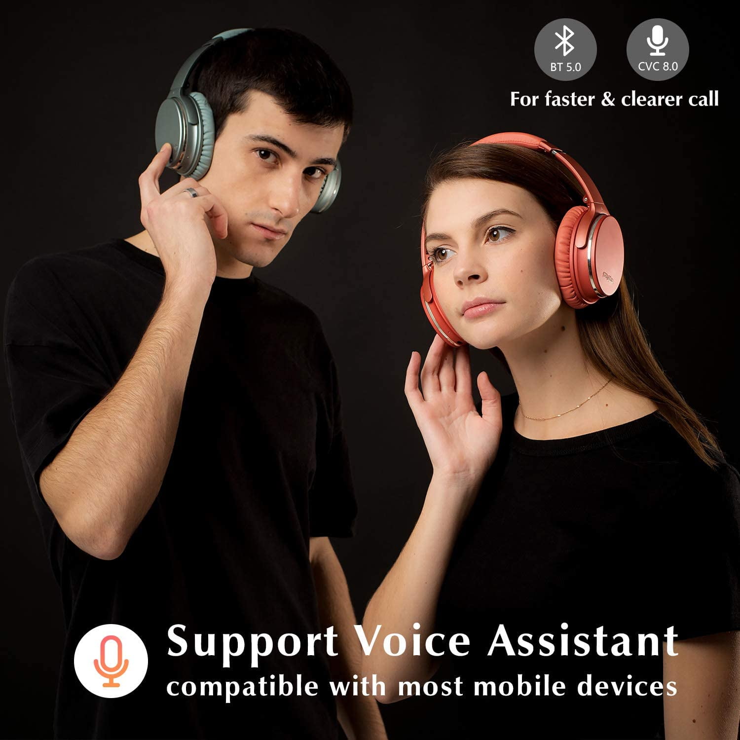 Srhythm NiceComfort 35 Active Noise Cancelling Headphones, Wireless Bluetooth 5.3, 50+ Hours Playtime, Fast Charging, Over-Ear Design