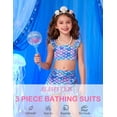 thumbnail image 3 of Aideaone Girls 3 Piece Swimsuit Tankini Bathing Suit with Cover Up Skirt Quick Dry tankini swimsuits for teens Beach Swimwear for 6-12 Years, 3 of 8