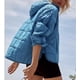 thumbnail image 1 of Chaqueta de algodón con capucha de color liso con bolsillo plegable para la cabeza, chaqueta de manga larga para mujer, 1 of 5