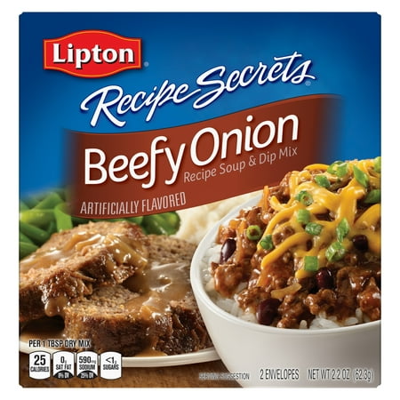 (3 Pack) Lipton Beefy Onion Soup and Dip Mix, 2.2