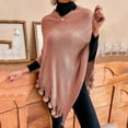thumbnail image 5 of Weikingp Clearance! Shawl Wraps for Women, Womens Solid Color Frayed Pullover Fringed Shawl Sweater Cape Fashion Coat, Pashmina Shawls And Wraps, White Shawl, Black Shawl Pink, 5 of 5
