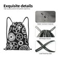 thumbnail image 4 of Xecao Metallic Gears Pattern Sports Drawstring Backpack - String Swim Gym Bag with Wet Proof Pocket for Women&Men-Medium, 4 of 6