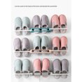 thumbnail image 2 of 3 in 1 Shoes Rack PP Slipper Hanger Wall Mounted Folding Adhesive Towel Storage Shelf for Home Bathroom, Pink, 2 of 9