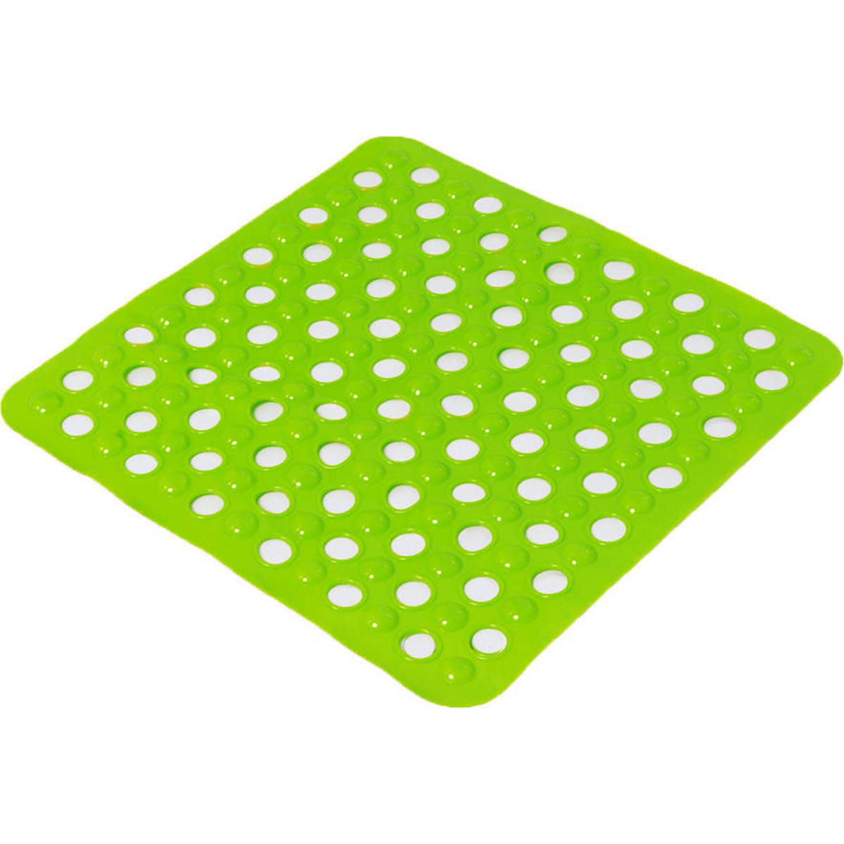 Non Skid Square Bath Shower Mat with Holes 20"x20" Green