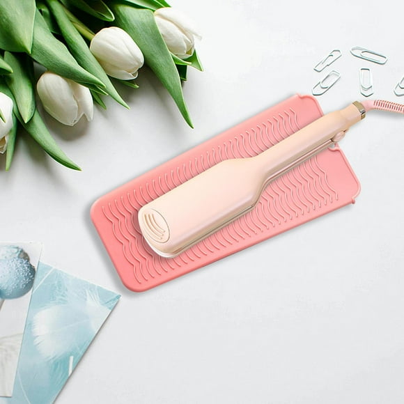 Bolsa de silicona resistente al calor perfecl para peluquero plancha rizadora alisador de pelo Rosa