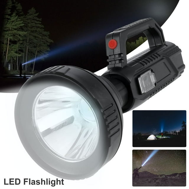 MesaSe LED Flashlight Searchlight 500M Lighting Spotlight 3500mAh USB Rechargeable IP65 Waterproof 2-Mode Hand-held Flashlight for Camping Night Fishing Hiking