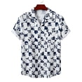 thumbnail image 2 of Chemise en Denim Homme Décontractée Boutons Plage Imprimé Floral Non Positionné Col Rabattu Chemise à Manches Courtes Blouse, 2 of 5