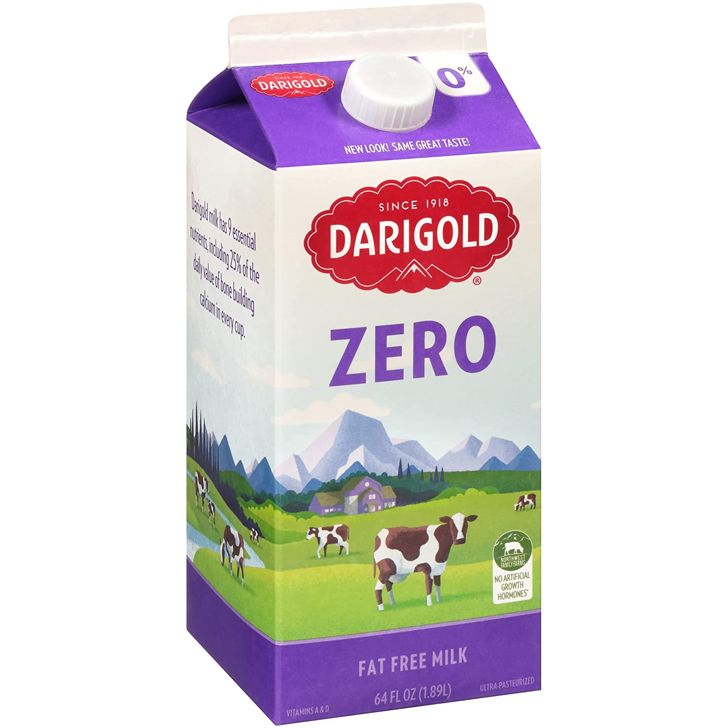 Darigold Fat Free Milk, Half Gallon, 64 fl oz