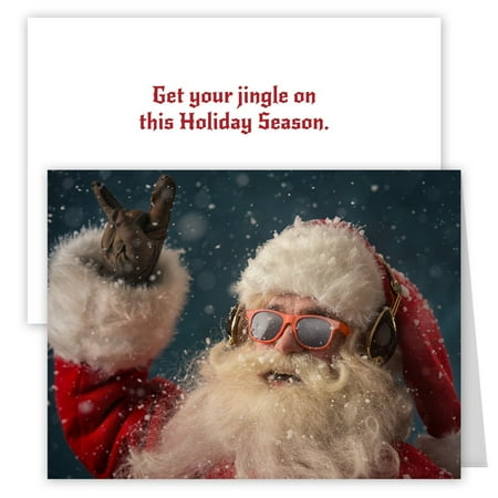 - Rock 'n Roll Santa Holiday Card Pack - Set of 25 cards - 1 design, versed inside with envelopes ?