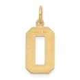 thumbnail image 4 of Auriga 10k Yellow Gold Casted Medium Diamond-cut Number 0 Charm for Women (L-22 mm, W-9 mm), 4 of 6