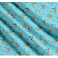 thumbnail image 3 of Soimoi Blue Cotton Poplin Fabric Leaves & Flower Print Fabric by the Yard 42 Inch Wide, 3 of 7