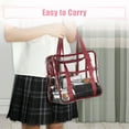 thumbnail image 5 of Unique Bargains Clear Toiletry Bag Waterproof Transparent Tote Bag for Women Zipper Makeup Bag Wine Red, 5 of 7