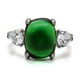 thumbnail image 3 of Luxe Jewelry Designs Stainless Steel Women's Engagement Ring with Emerald Synthetic Glass Stone -, 3 of 4
