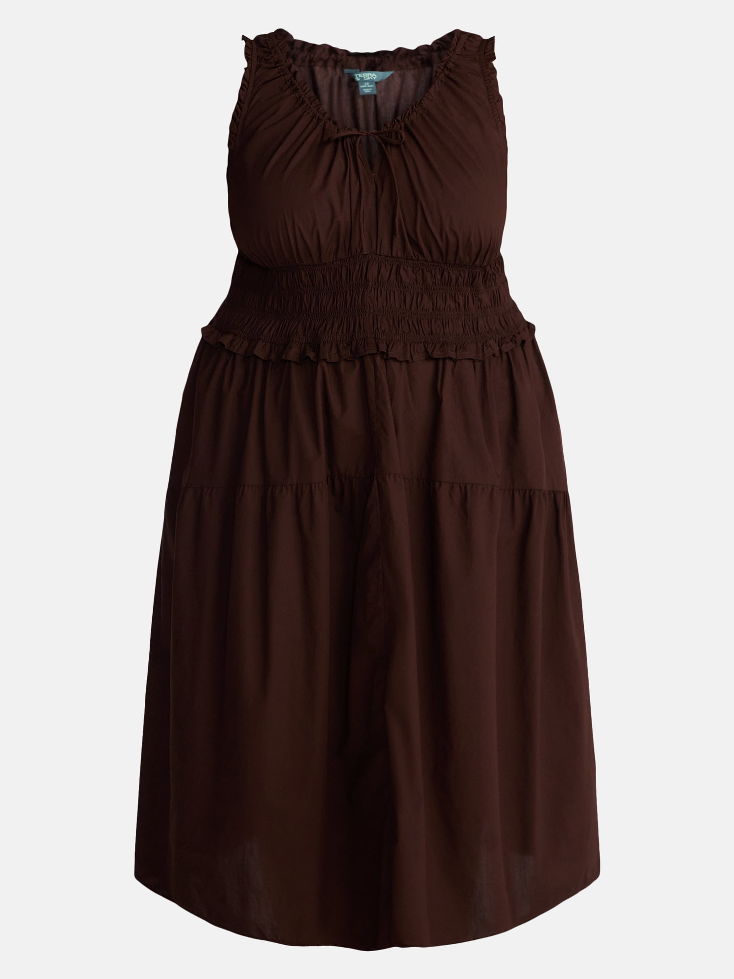 Terra & Sky Women's Plus Sleeveless Smocked Dress, Sizes 0X-5X