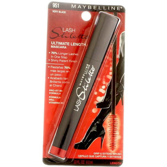 Maybelline Lash Stiletto Ultimate Length Washable Mascara, Very Black [951], 0.22 oz