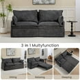 thumbnail image 5 of JONPONY 3 in 1 Queen Size Pull Out Sleeper Sofa Couch Bed, Cloud Velvet Convertible Loveseat Futon Lounge Recliner Sofabed with Thicked Cushions and Side Storage for Living Room,Bedroom,Apartment, 5 of 12
