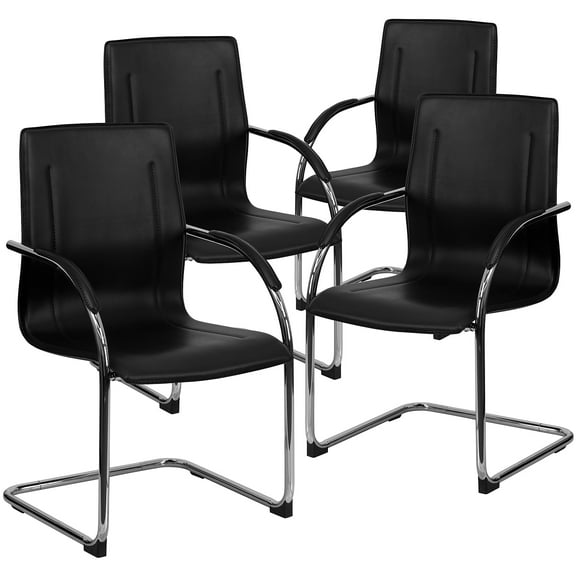 Flash Furniture Vinyl Side Chair Black Set of 4 (4BT509BK)