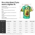 thumbnail image 5 of Pofeuu Avocado with Glasses Print Hawaiian Shirt for Men Sleeves Casual Button Down Summer Beach Dress Shirts T-Shirts,Medium, 5 of 7