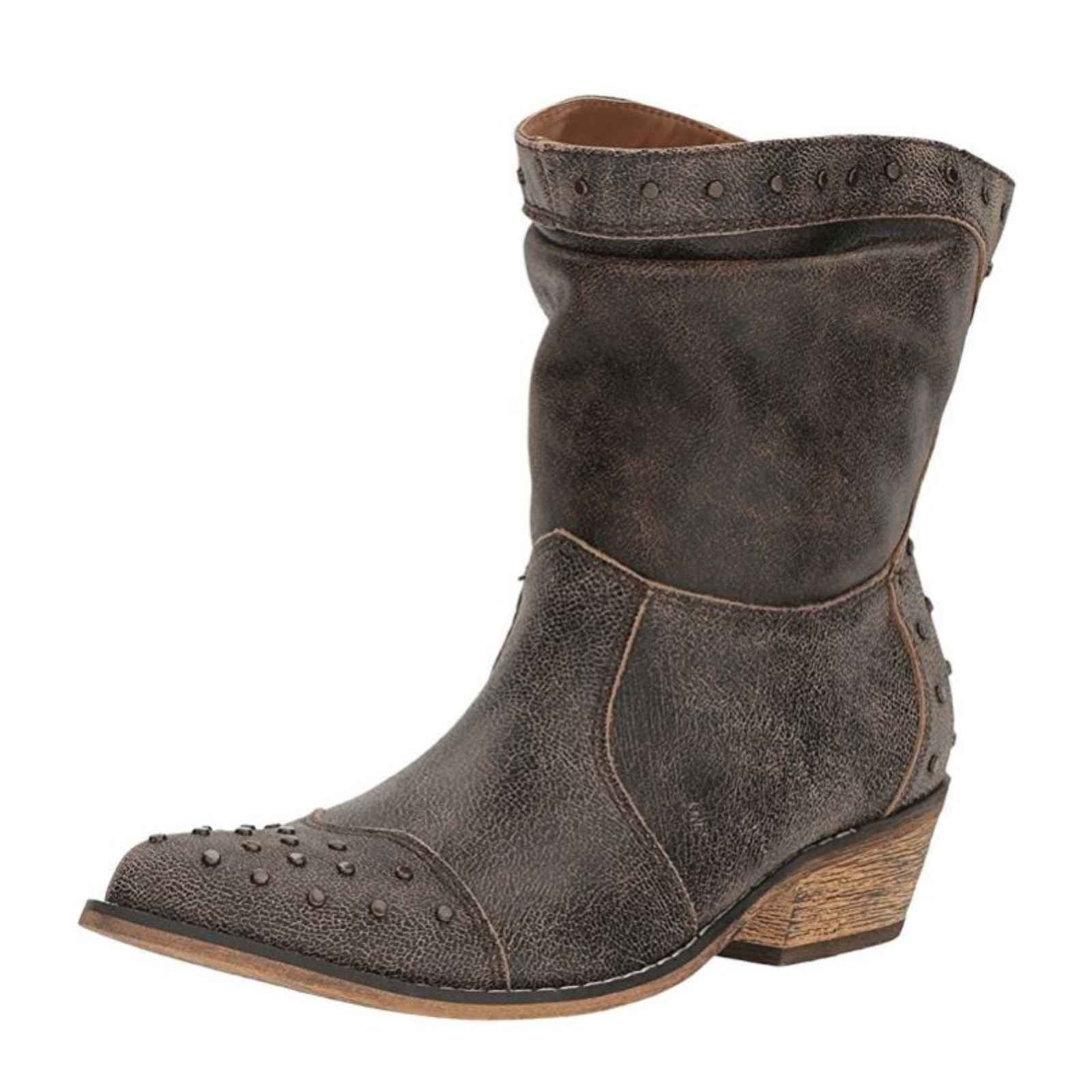 ladies black slouch boots