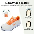 thumbnail image 2 of AOV Wide Toe Box Shoes Women Arch Support Walking Shoes for Plantar Fasciitis Orthotic Tennis Sneakers BeigeOrange Size 10, 2 of 6