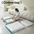 thumbnail image 4 of Cqxid Storage Case Under $30 Transparent Blue Vacuum Compression Bag Storage Bag Hand Rolled Vacuum Travel Down Jacket Cotton Quilt Moving Storage Bag (boxed Pump Version), 4 of 6