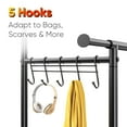 thumbnail image 2 of HOKEEPER Heavy Duty Double Rails Clothes Rack with Shelves, 450lbs Capacity Steel Garment Rack with Wheels, Commercial Grade Adjustable Length Bottom Mesh Shelf for Storage, Black, 2 of 13