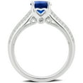 thumbnail image 4 of Arista Created Blue and White Sapphire Gemstone Women's Ring in Sterling Silver, 4 of 4