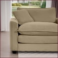 thumbnail image 2 of Classic Modern 3-Seater + 2 Single Tan Corduroy Sofa Set - Soft Memory Foam Cushions for Living Room, Home Theater | Corduroy | Cushion Back | Square Arms, 2 of 19