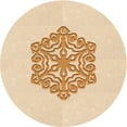 thumbnail image 1 of Ahgly Company Machine Washable Indoor Round Transitional Orange Area Rugs, 4' Round, 1 of 7