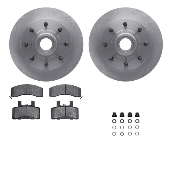 Dynamic Friction Company Front Brake Rotors with Heavy Duty Brake Pads includes Hardware 6212-48141