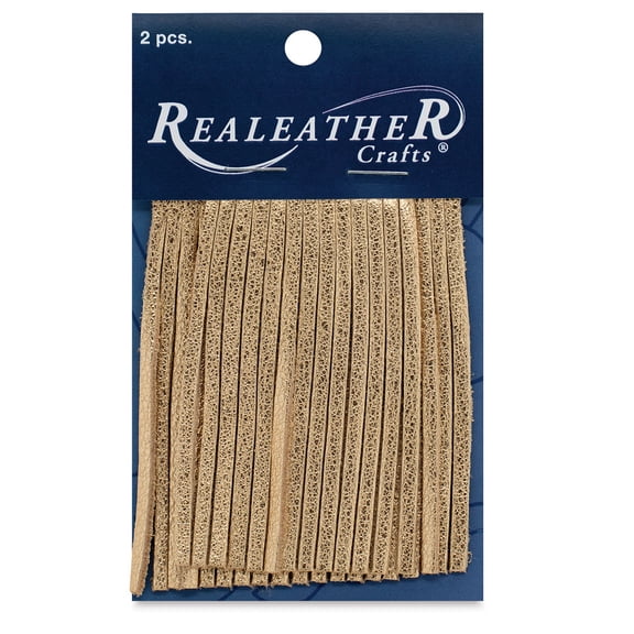 Realeather(R) Crafts Deerskin Fringe 2"x3" 2/Pkg-Metallic Gold