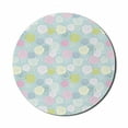 thumbnail image 1 of Floral Mouse Pad for Computers, Image of Hand Drawn Pastel Colored Rose Flowers and Silhouettes, Round Non-Slip Thick Rubber Modern Gaming Mousepad, 8" Round, Pale Blue and Multicolor, by Ambesonne, 1 of 2