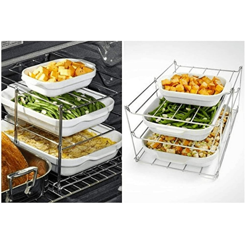 KOVOT 3Tier Collapsible Oven Rack & Turkey Lifter Roasting Rack Space Saving Oven Rack For